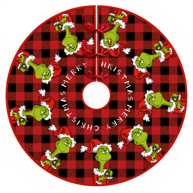 Christmas Tree Skirt Grinch Party Decoration