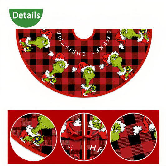 Christmas Tree Skirt Grinch Party Decoration