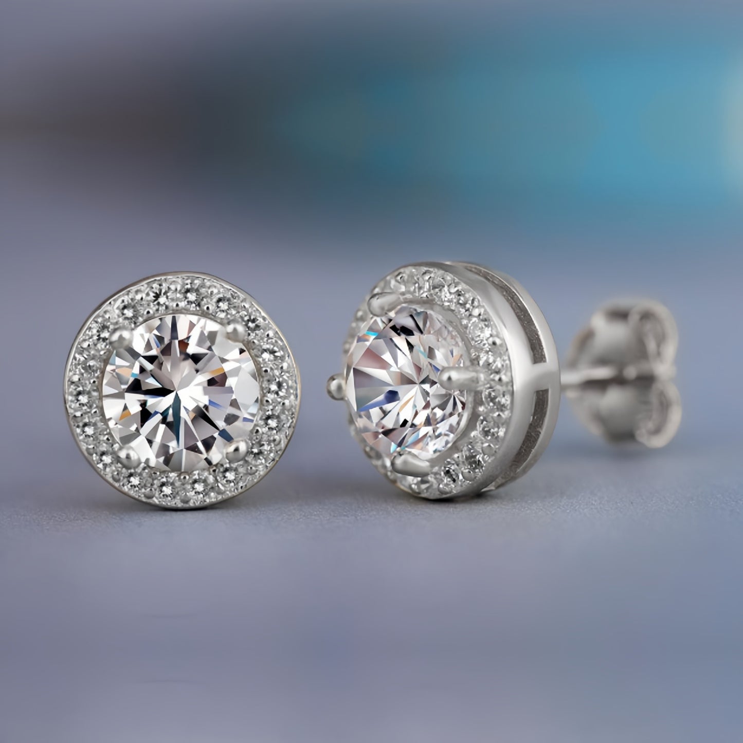 Crystal Zircon Earrings gold&silver