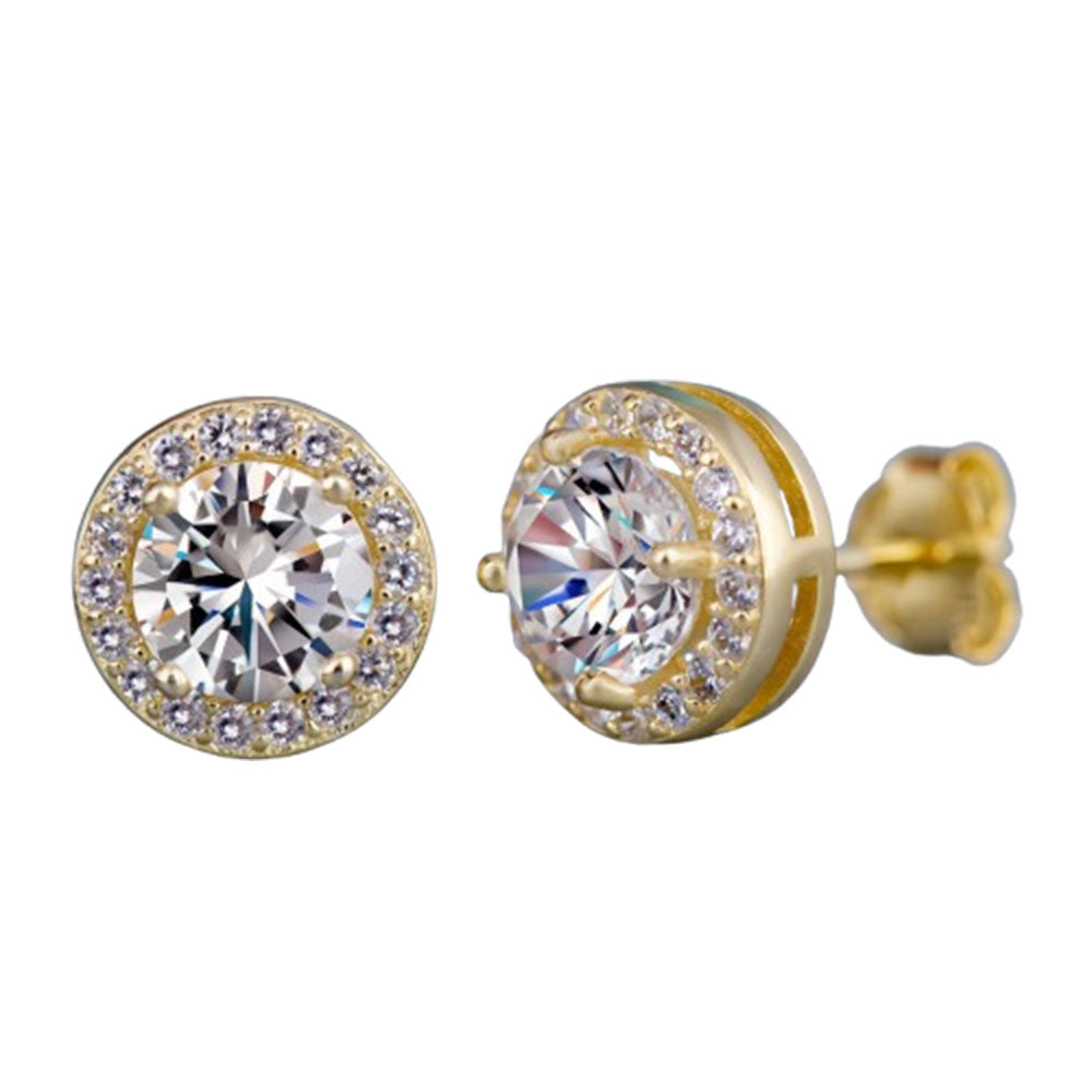 Crystal Zircon Earrings gold&silver