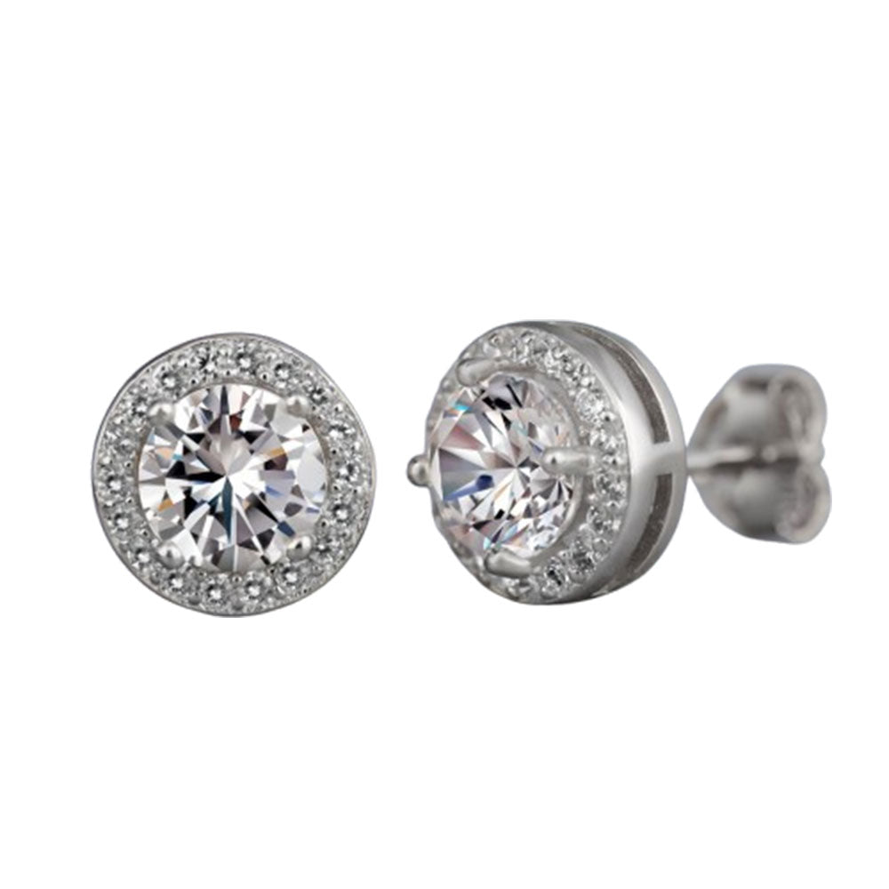 Crystal Zircon Earrings gold&silver