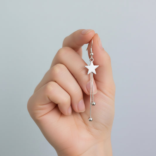 Five-pointed Star Medium And Long Tassel Earrings