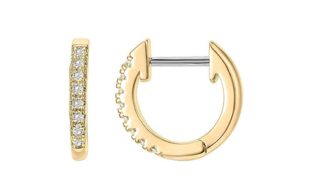 Minimalist Diamond Huggie Hoop Earrings 6312