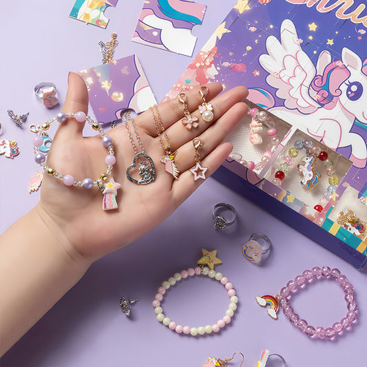 Christmas Unicorn Jewelry Child Gift Countdown 24 Grid Calendar Advent Necklace Blind Box