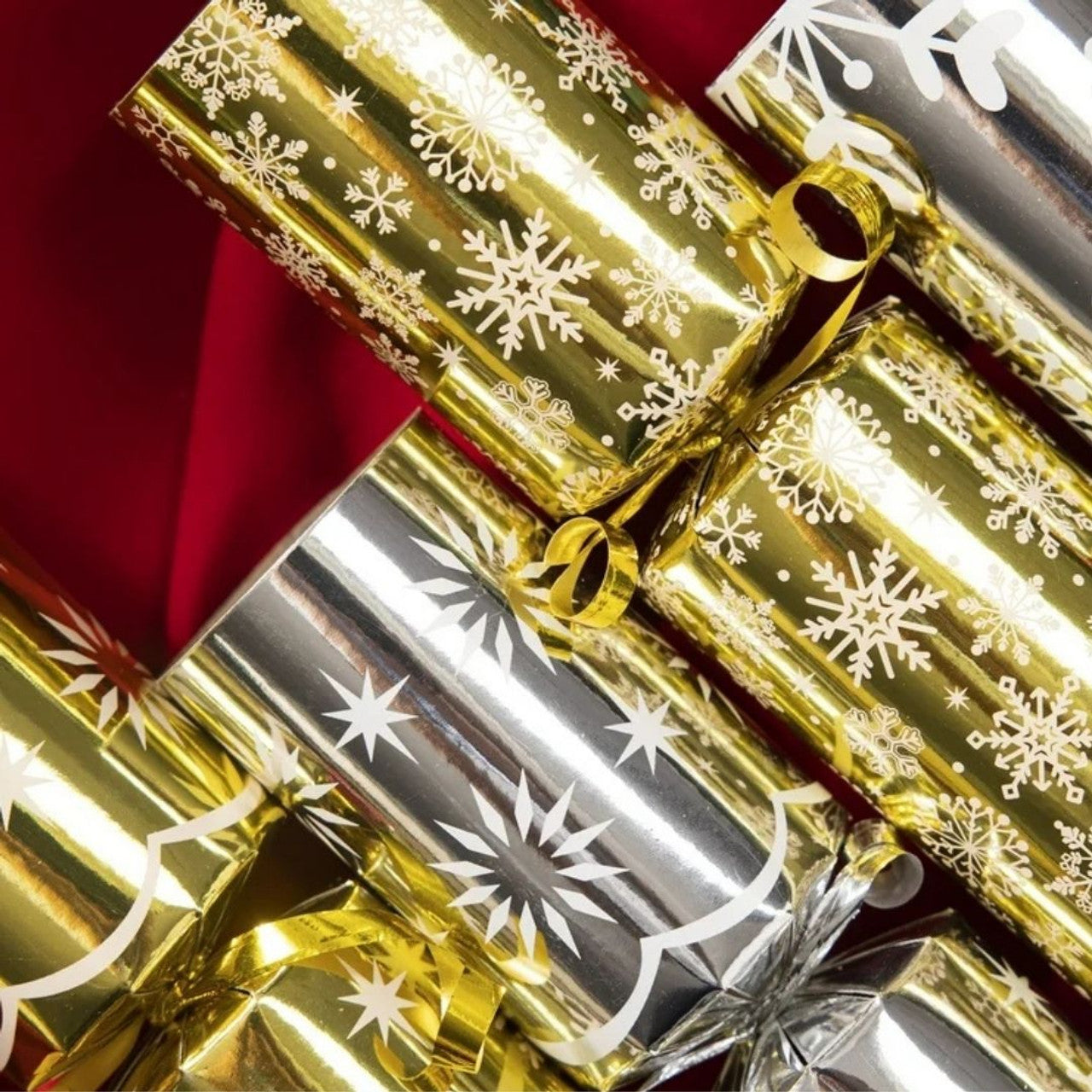Pack of 6 10-Inch Luxury Christmas Crackers – Moissanite Jewelry & Festive Gift Set for Him & Her