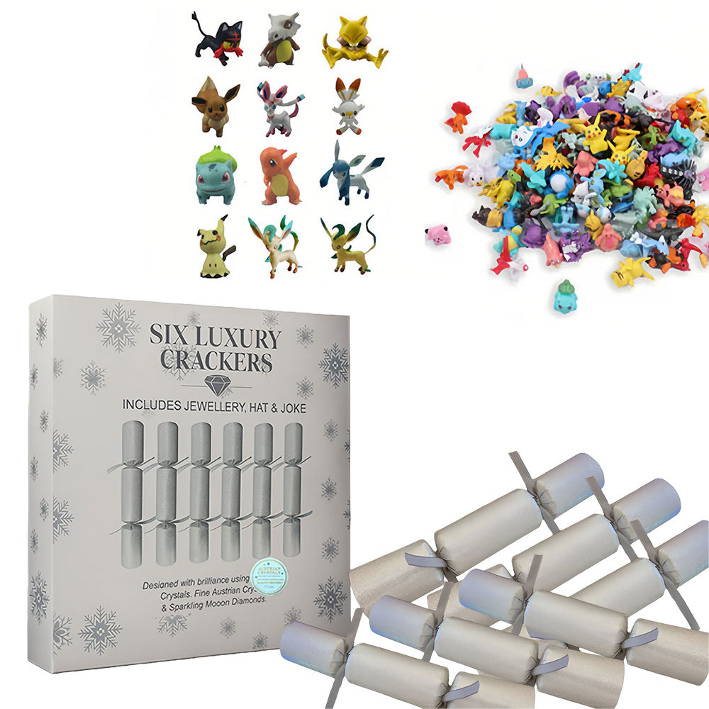 Christmas Crackers with Surprise Cartoon Character Figurines – Fun Collectibles for Kids & Parties