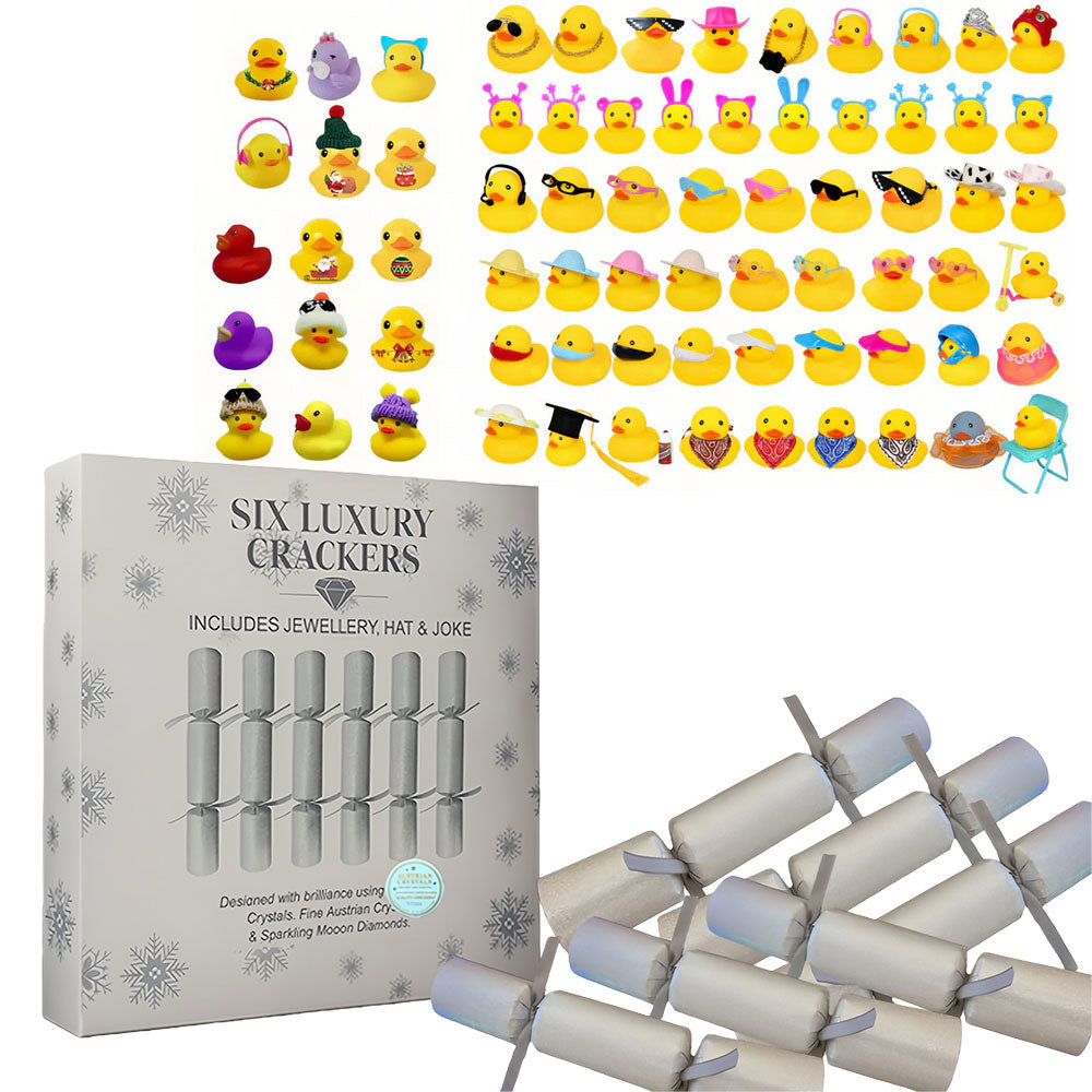 Christmas Crackers with Surprise Rubber Ducks – Fun Party Favors for All Ages