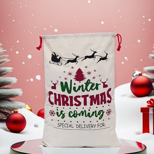 T-Christmas Gift Bag Double Drawstring Zipper Christmas Bag 50*70 cm 5383