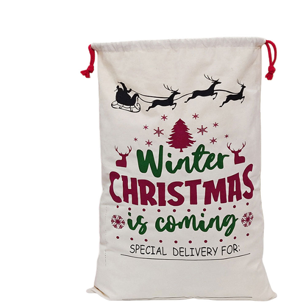 T-Christmas Gift Bag Double Drawstring Zipper Christmas Bag 50*70 cm 5383