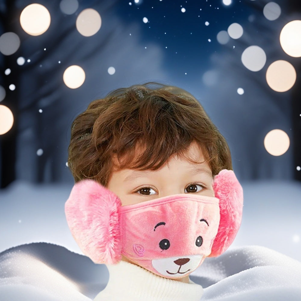 T-Kids Winter Warm Fluffy Mask And Plush Ear Muffs 3504