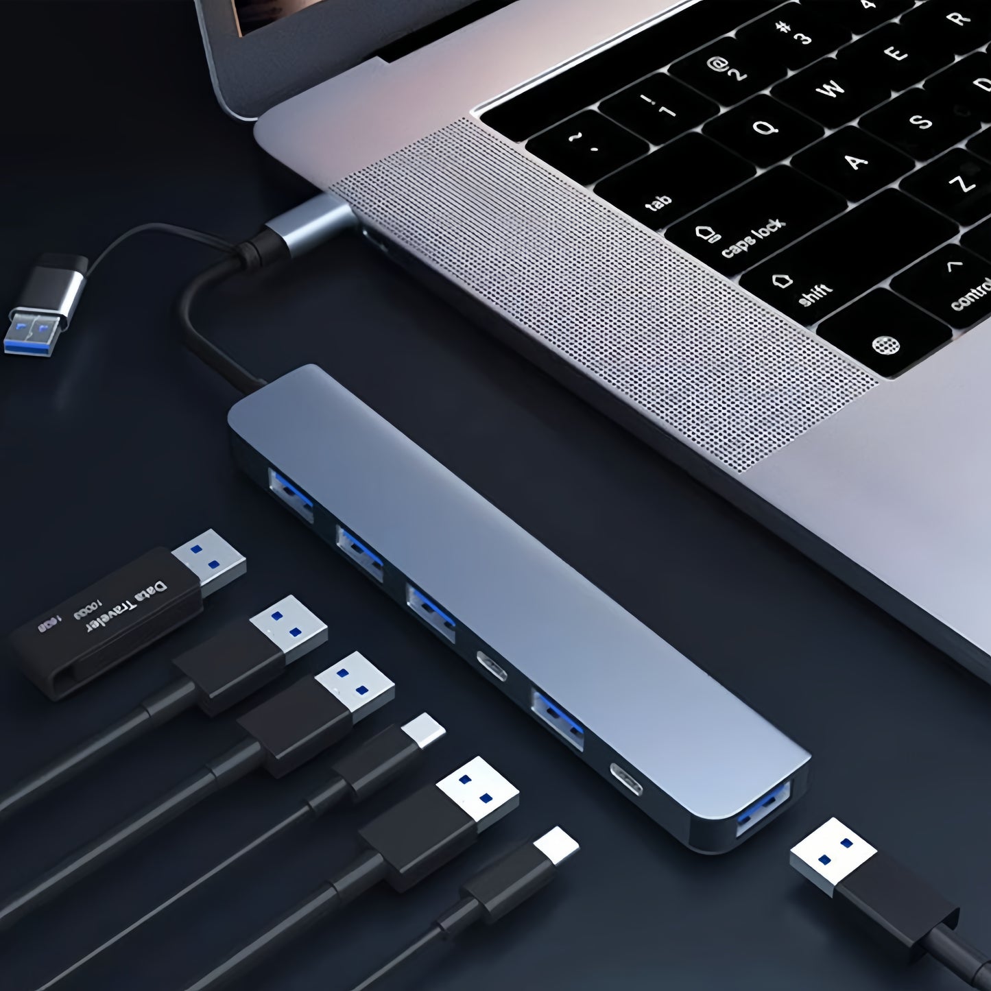 USB C Hub 7 in 1 USB Splitter Multiport Adapter