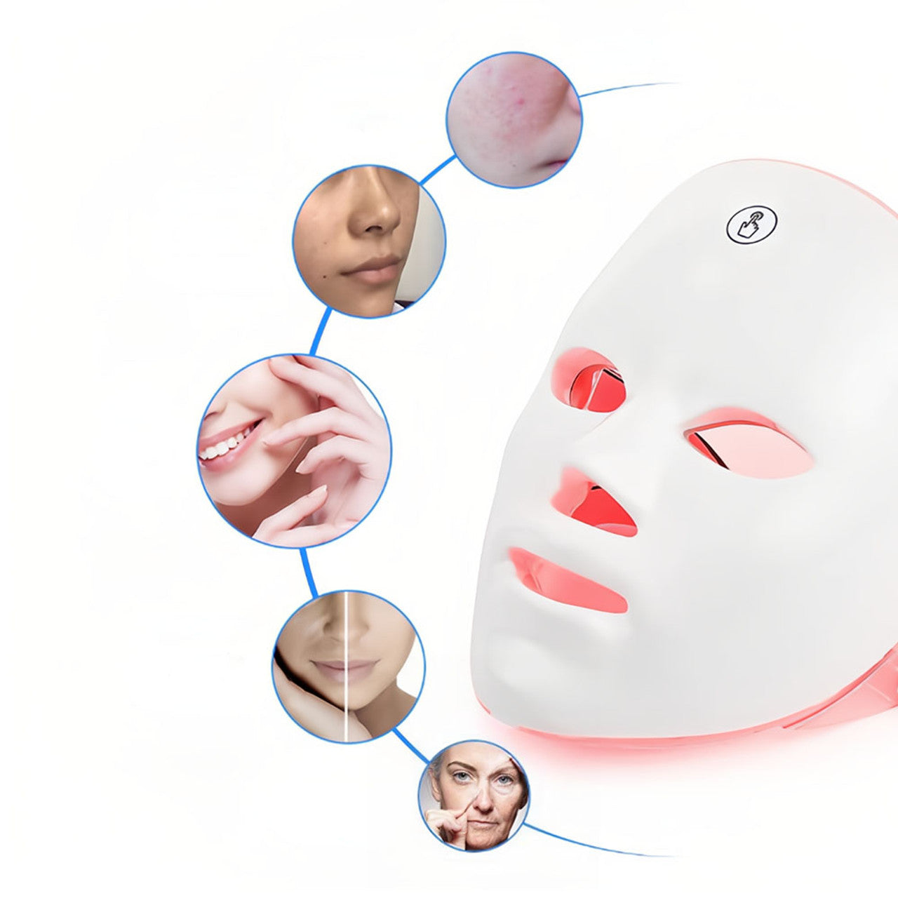Charging touch LED photon rejuvenation facial beauty device