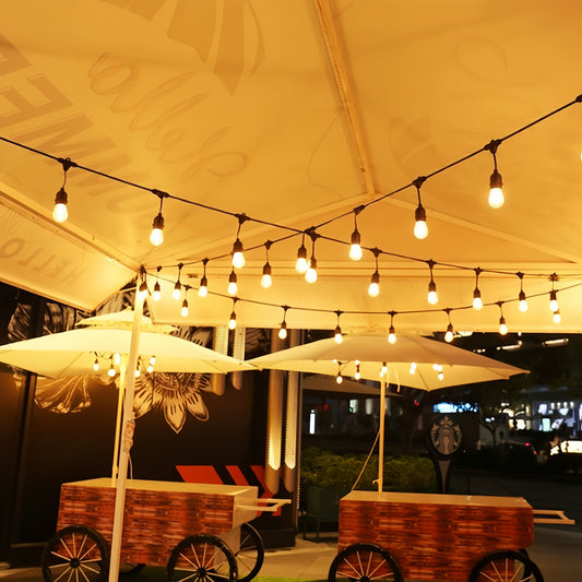 S14 Solar Waterproof Light String Outdoor Camping Canopy Decorative Light Garden Light String 5m10/10m20 pcs led