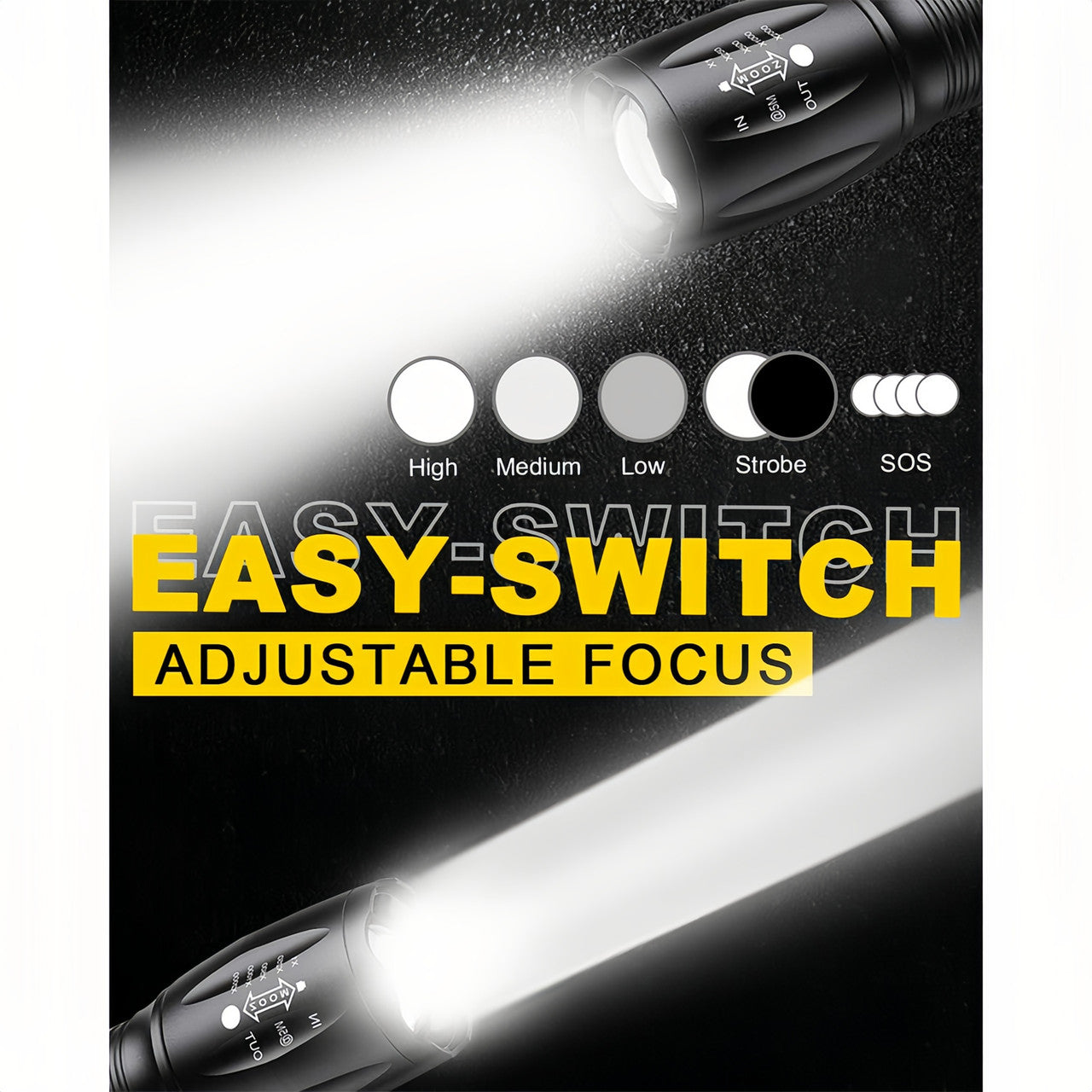 Telescopic Zoom Strong Light LED Light Mini Flashlight