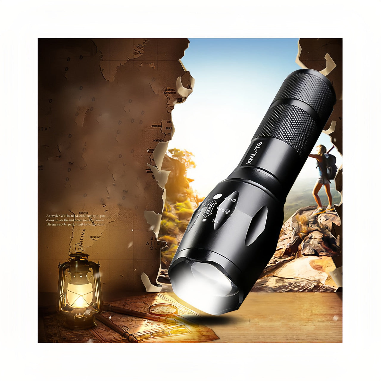 Telescopic Zoom Strong Light LED Light Mini Flashlight