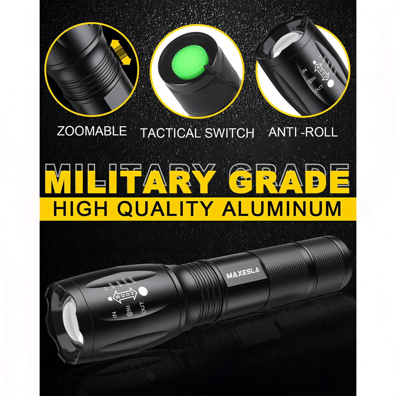 Telescopic Zoom Strong Light LED Light Mini Flashlight