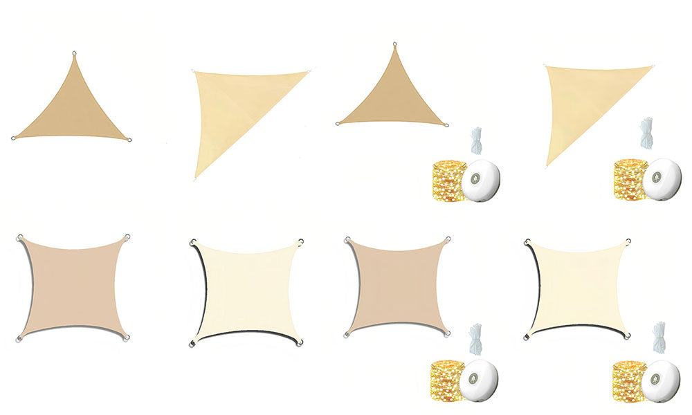 Triangle or Rectangle Colour Outdoor Garden Sun Shade Sail