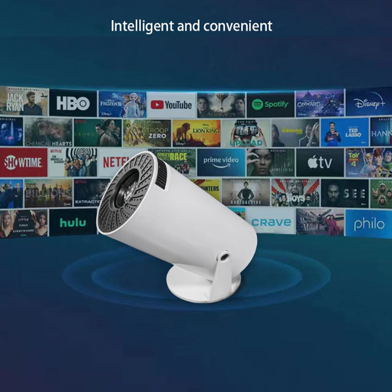 Android 11 F100 Mini Smart Projector Auto Horizontal Correction180°Rotatable
