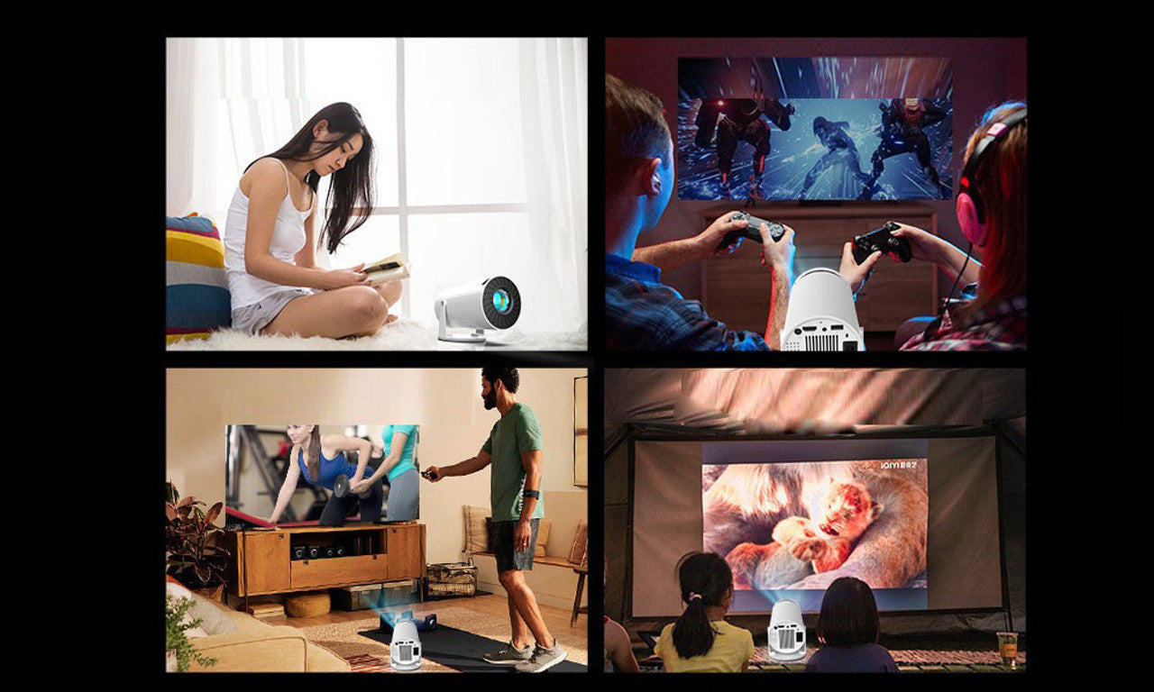 Android 11 F100 Mini Smart Projector Auto Horizontal Correction180°Rotatable