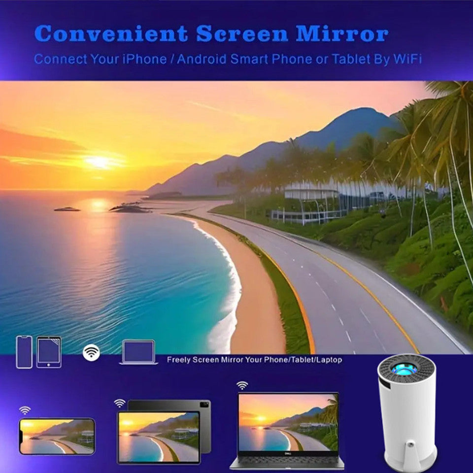 Android 11 F100 Mini Smart Projector Auto Horizontal Correction180°Rotatable