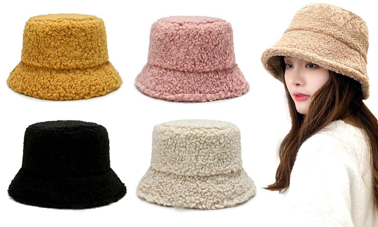 Women's Winter Teddy Bear Bucket Hat