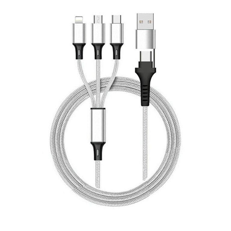 Type-C transmission three in two braided charging cable
