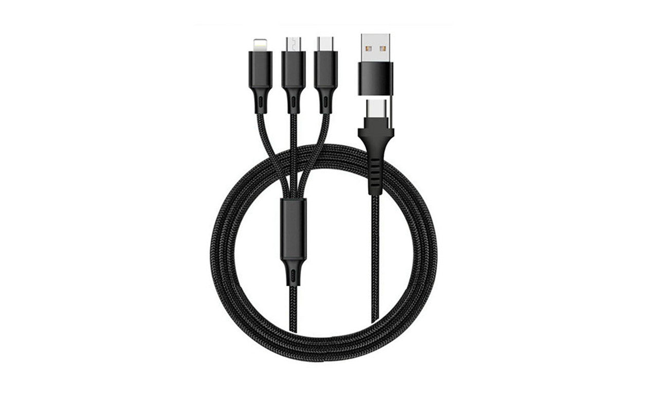 Type-C transmission three in two braided charging cable