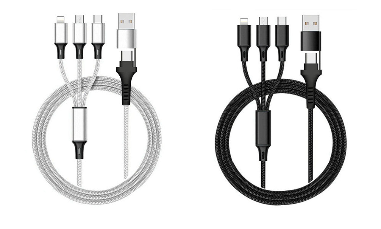 Type-C transmission three in two braided charging cable