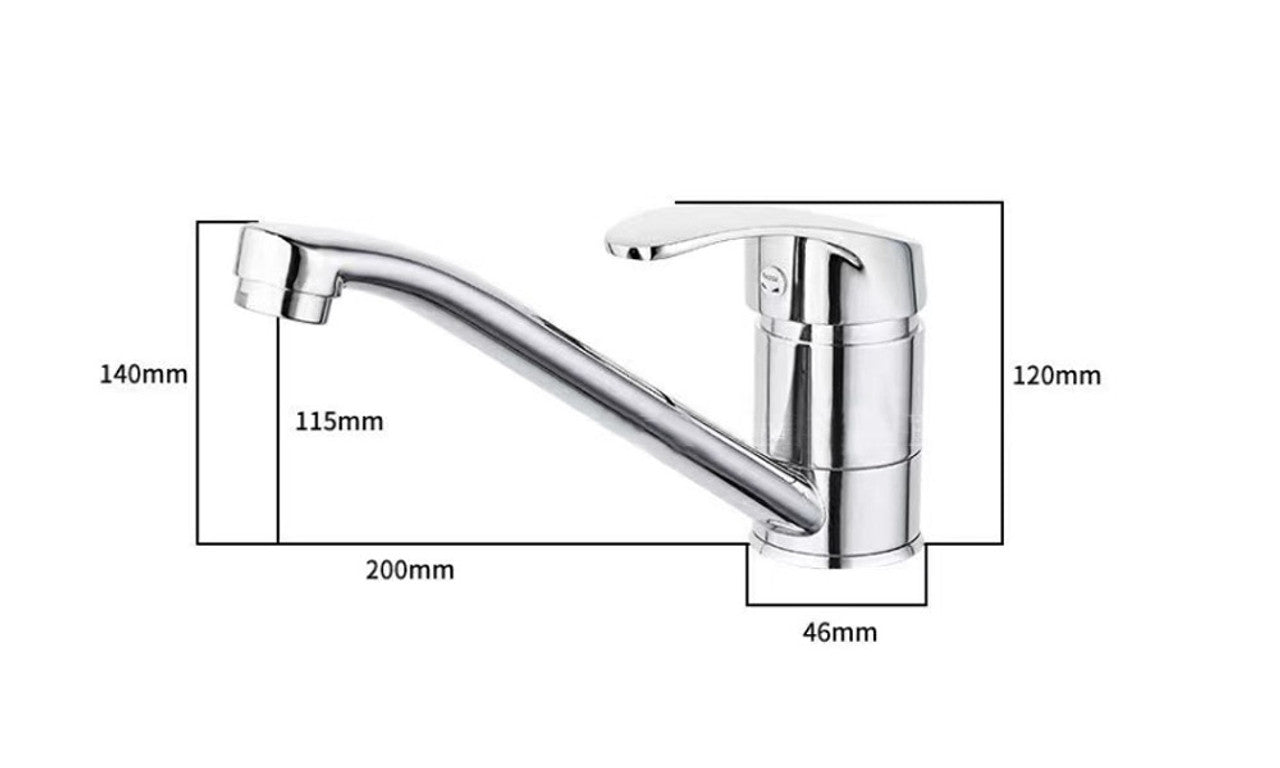 Zinc alloy kitchen faucet can rotate both hot and cold