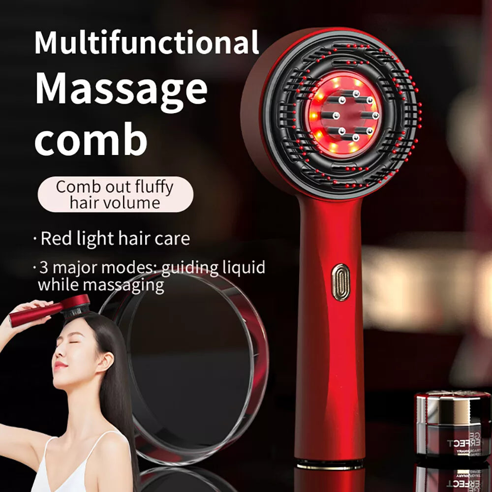 Lovii 3 In 1 Red Light Scalp Massager Brush Cordless Hair Oil Applicator Massage Comb