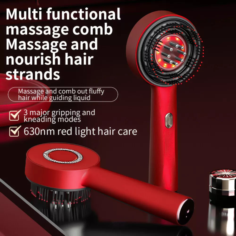 Lovii 3 In 1 Red Light Scalp Massager Brush Cordless Hair Oil Applicator Massage Comb