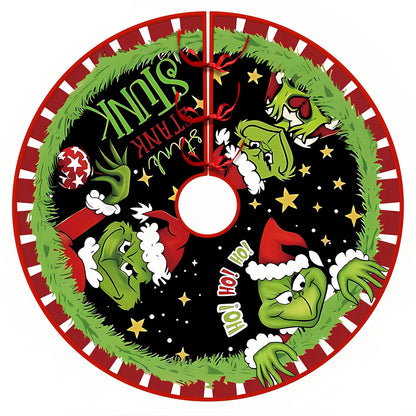 Christmas Tree Skirt Grinch Party Decoration
