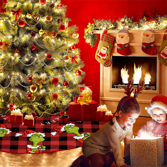 Christmas Tree Skirt Grinch Party Decoration