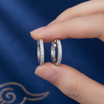 Minimalist Diamond Huggie Hoop Earrings 6312