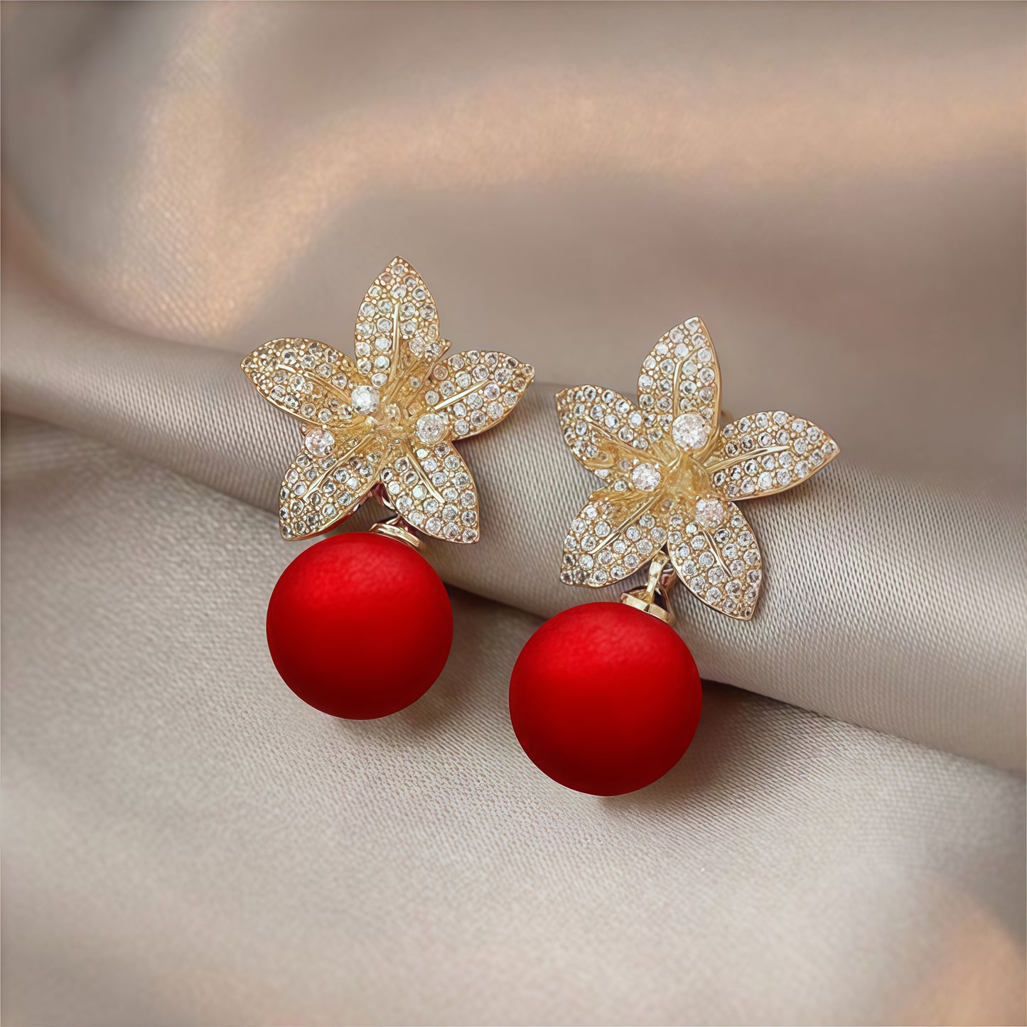 Three -Dimensional Petal earrings Flower Earrings 5915