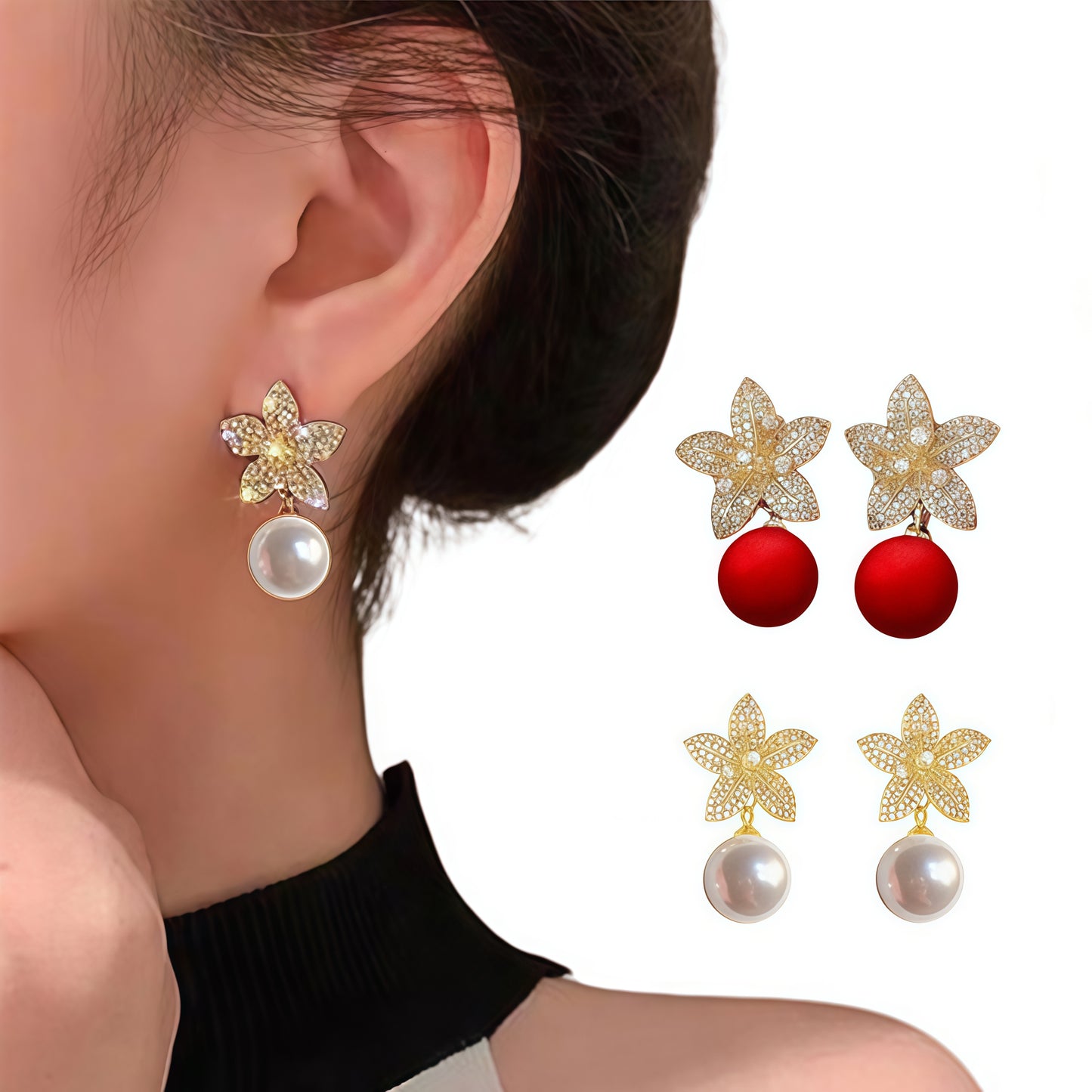 Three -Dimensional Petal earrings Flower Earrings 5915