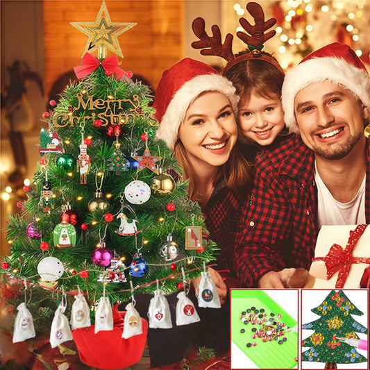 Christmas Countdown Calendar, Diamond Painting Keychain, DIY Handcrafted Creative Christmas Decoration