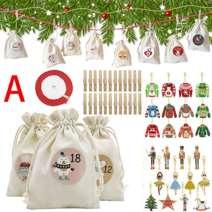 Christmas Countdown Calendar, Diamond Painting Keychain, DIY Handcrafted Creative Christmas Decoration