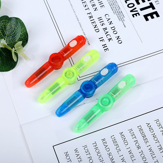 12PCS Creative Stress-Relieving Rotating LED Light Ballpoint Pen-MIX COLOUR