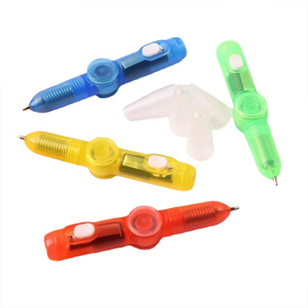 12PCS Creative Stress-Relieving Rotating LED Light Ballpoint Pen-MIX COLOUR