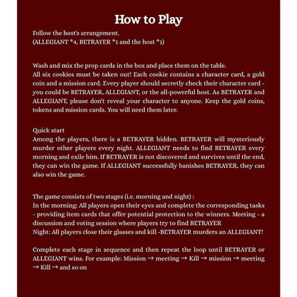 "Trust and betrayal" Game Theme Christmas Crackers