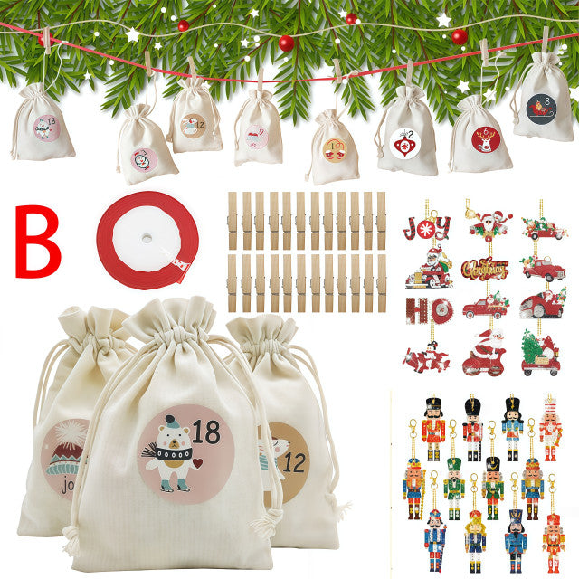 Christmas Countdown Calendar, Diamond Painting Keychain, DIY Handcrafted Creative Christmas Decoration
