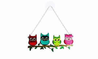 Stained glass effect Window Garden decoration Owl