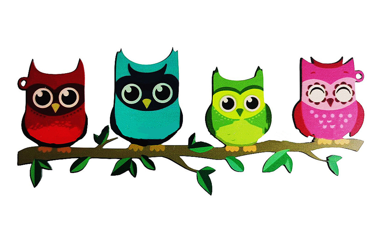 Stained glass effect Window Garden decoration Owl