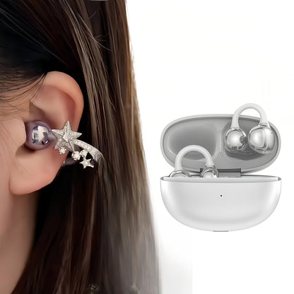 Ella S6 Earclip Earbuds Wireless Bluetooth Lightweight Comfort Intelligent &1PCS Earphone Clip Zircon Ear Clip Accessories