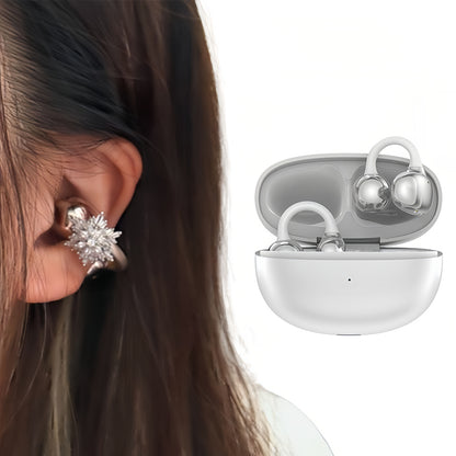 Ella S6 Earclip Earbuds Wireless Bluetooth Lightweight Comfort Intelligent &1PCS Earphone Clip Zircon Ear Clip Accessories