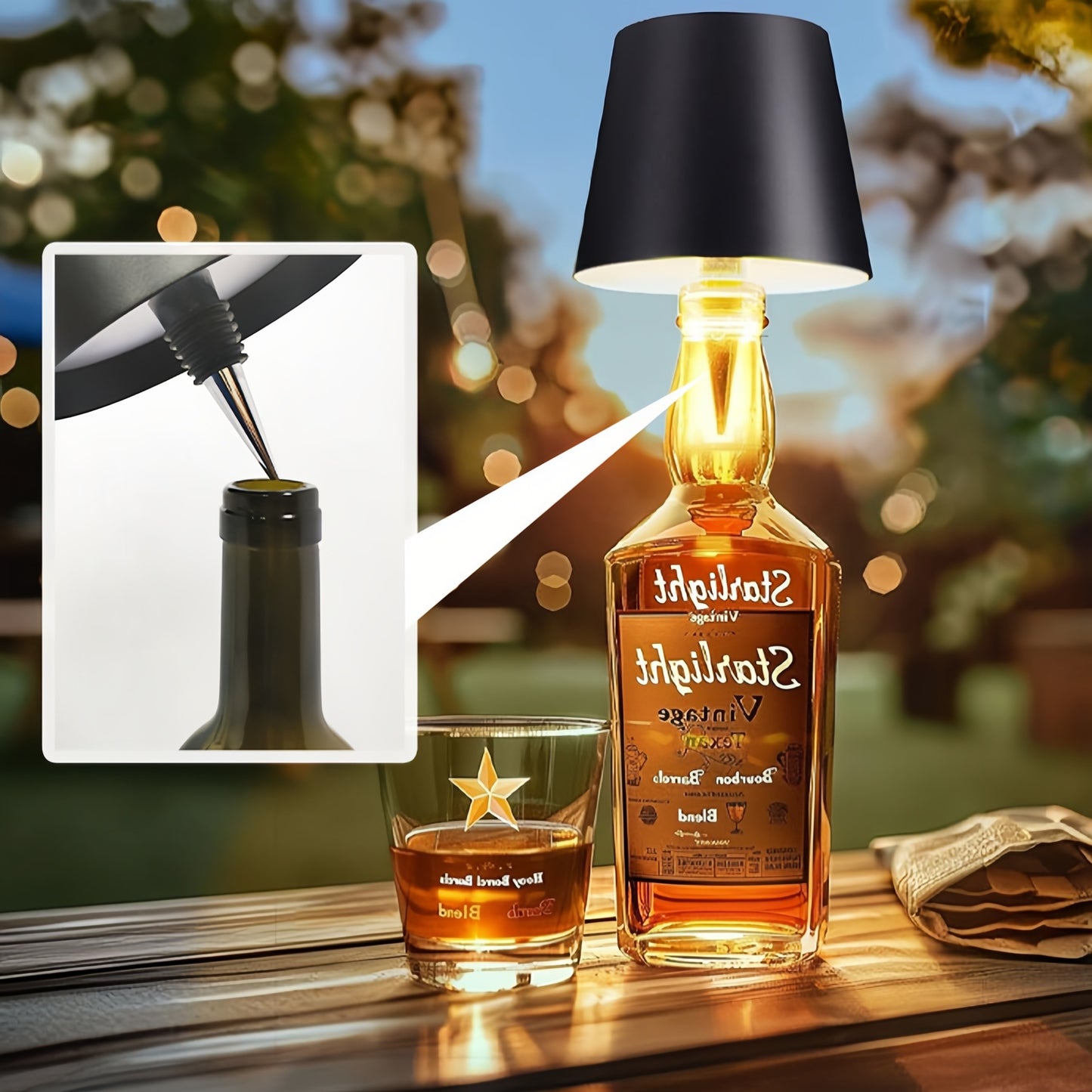 Wireless Bottle Lamp Portable Creative Rechargeable Touch Lamp