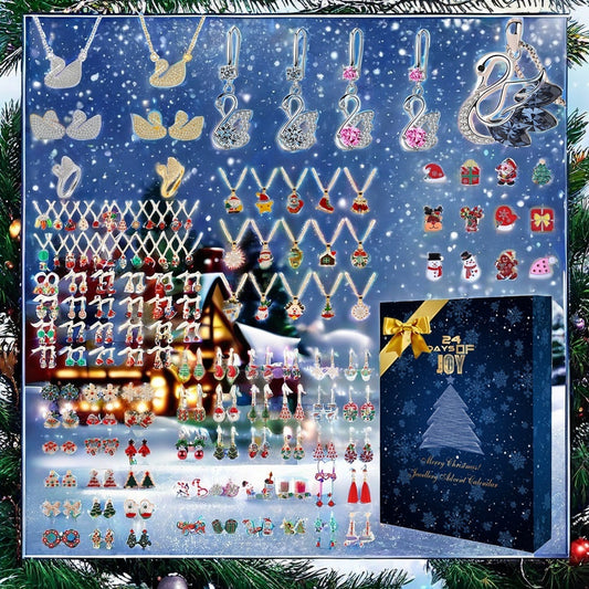 Premium Aurelis Crystal Elements Jewellery Advent 24 Days Calendar Women Fashion Bracelet Necklace Ring Earrings Countdown