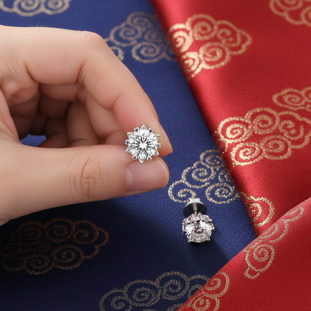 Women Moissanite Element Earrings 8599