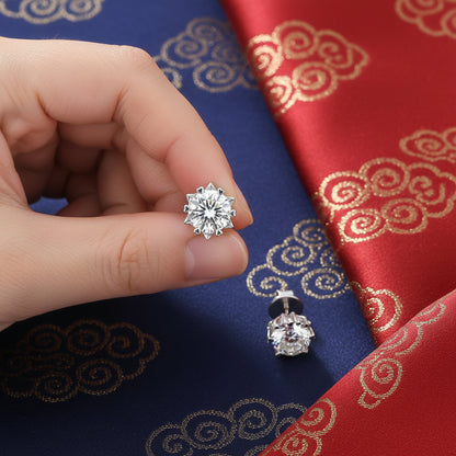 Women Moissanite Element Earrings 8599